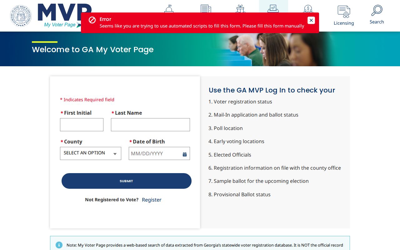 Douglasville people search context for Georgia My Voter Page