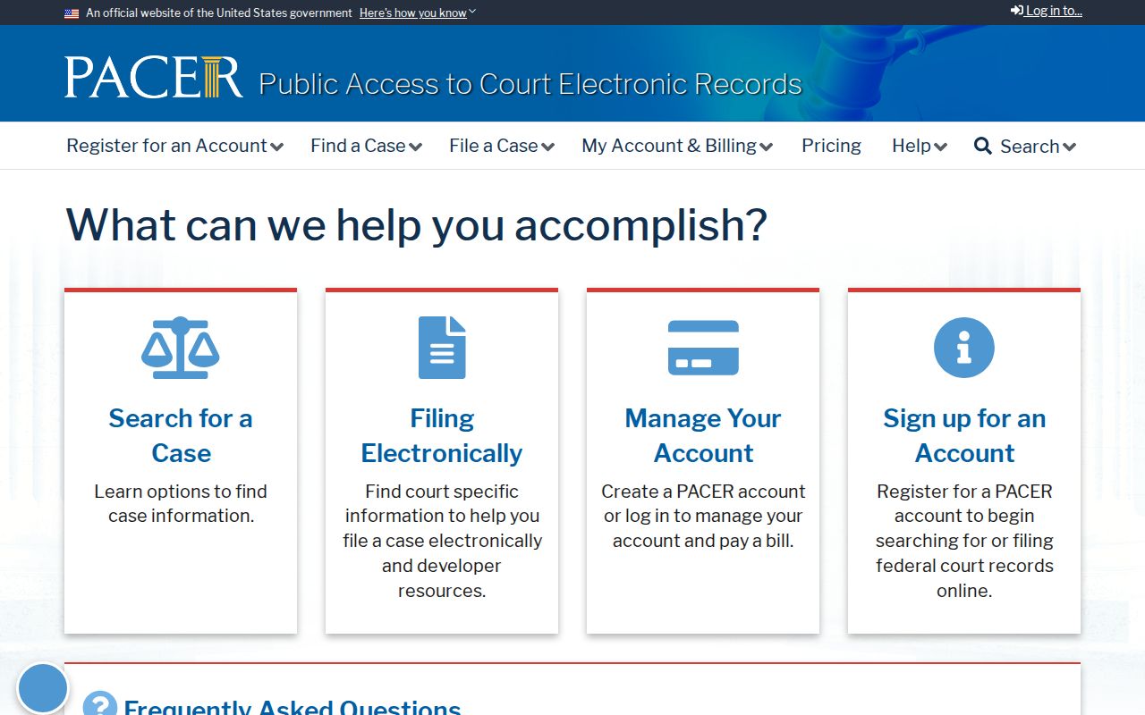 Douglasville people search for federal court names through PACER